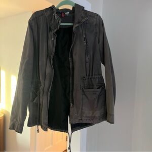 H&M Coat, Grey Hooded, Women’s 14